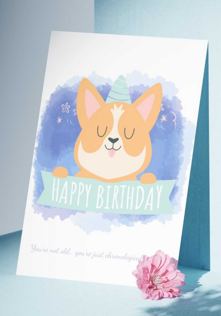 Corgi Printable Birthday Card
