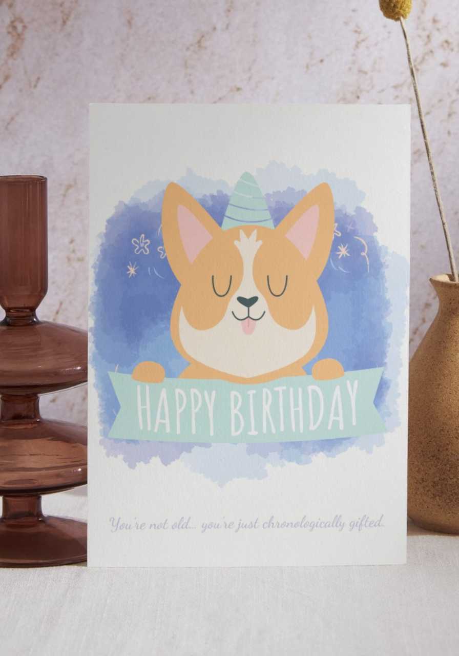 Corgi Printable Birthday Card