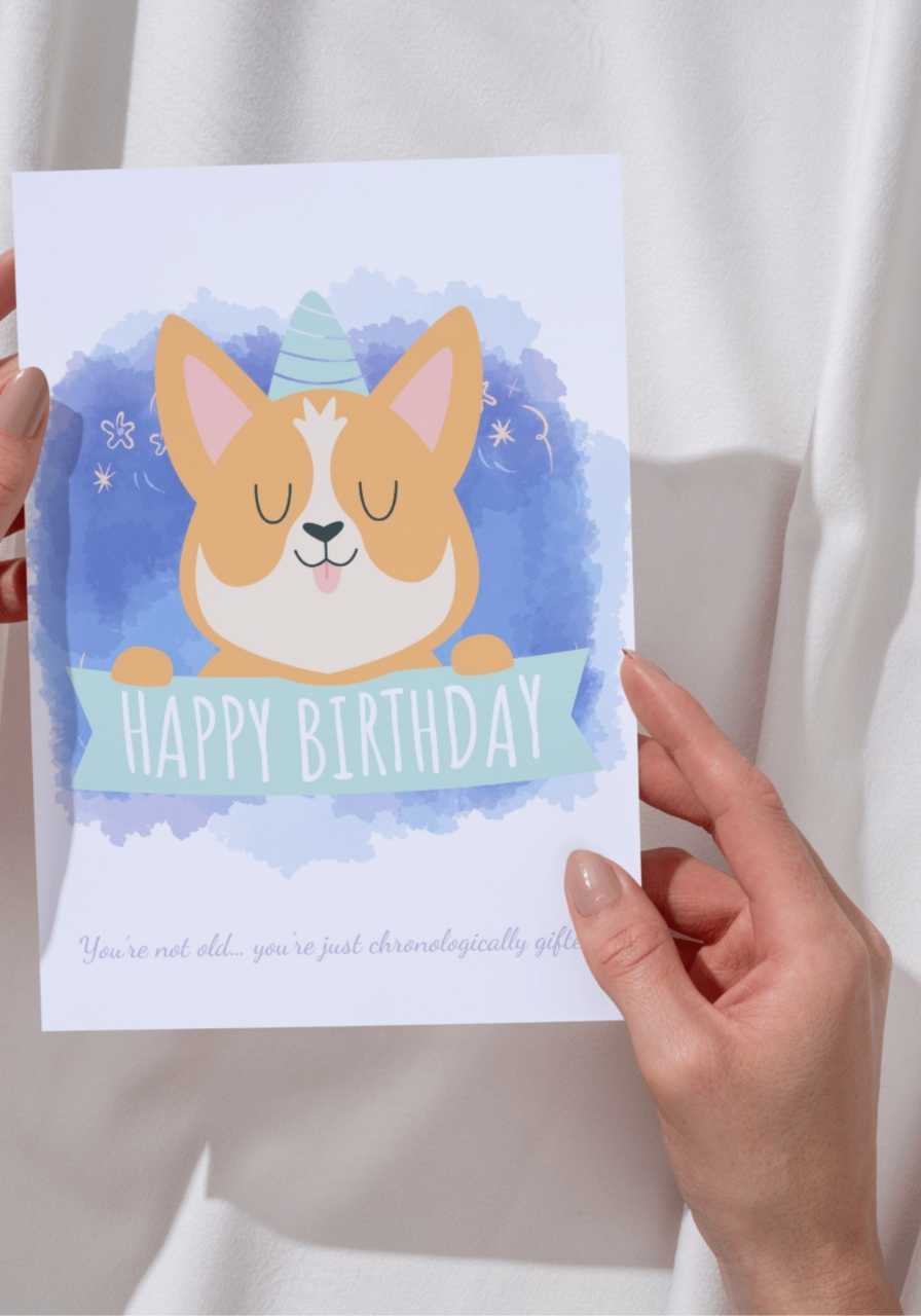 Corgi Printable Birthday Card