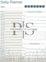 Daily Planner Printable PDF – 8.5 x 11 Hourly Schedule, Priorities & Notes | Instant Download